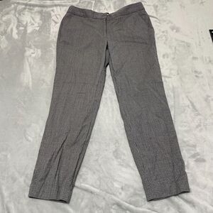 Talbots Pants Womens 8 Grey Check Wool Stretch Career Trousers Italian Flannel
